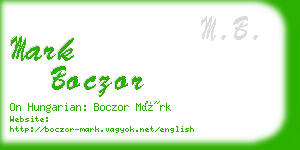 mark boczor business card